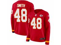Women Nike Kansas City Chiefs #48 Terrance Smith Limited Red Therma Long Sleeve NFL Jersey