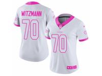 Women Nike Kansas City Chiefs #70 Bryan Witzmann Limited White-Pink Rush Fashion NFL Jersey