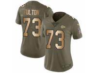 Women Nike Kansas City Chiefs #73 Zach Fulton Limited Olive/Gold 2017 Salute to Service NFL Jersey
