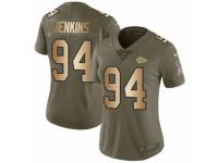 Women Nike Kansas City Chiefs #94 Jarvis Jenkins Limited Olive/Gold 2017 Salute to Service NFL Jersey