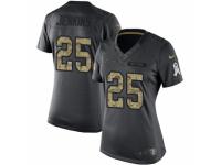 Women Nike Los Angeles Chargers #25 Rayshawn Jenkins Limited Black 2016 Salute to Service NFL Jersey