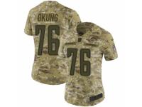 Women Nike Los Angeles Chargers #76 Russell Okung Limited Camo 2018 Salute to Service NFL Jersey