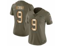 Women Nike Los Angeles Chargers #9 Nick Novak Limited Olive/Gold 2017 Salute to Service NFL Jersey