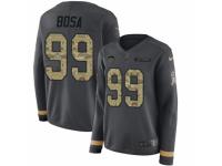 Women Nike Los Angeles Chargers #99 Joey Bosa Limited Black Salute to Service Therma Long Sleeve NFL Jersey