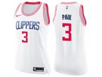 Women Nike Los Angeles Clippers #3 Chris Paul Swingman White-Pink Fashion NBA Jersey