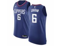 Women Nike Los Angeles Clippers #6 DeAndre Jordan Blue Road NBA Jersey - Icon Edition
