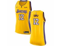 Women Nike Los Angeles Lakers #12 Vlade Divac Gold Home NBA Jersey - Icon Edition