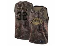 Women Nike Los Angeles Lakers #32 Magic Johnson Swingman Camo Realtree Collection NBA Jersey