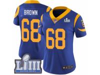 Women Nike Los Angeles Rams #68 Jamon Brown Royal Blue Alternate Vapor Untouchable Limited Player Super Bowl LIII Bound NFL Jersey