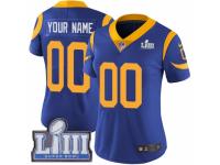 Women Nike Los Angeles Rams Customized Royal Blue Alternate Vapor Untouchable Custom Limited Super Bowl LIII Bound NFL Jersey