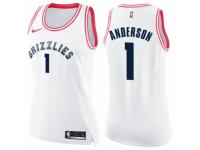 Women Nike Memphis Grizzlies #1 Kyle Anderson Swingman White-Pink Fashion NBA Jersey