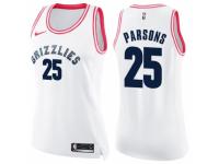 Women Nike Memphis Grizzlies #25 Chandler Parsons Swingman White/Pink Fashion NBA Jersey