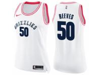 Women Nike Memphis Grizzlies #50 Bryant Reeves Swingman White/Pink Fashion NBA Jersey