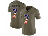 Women Nike Miami Dolphins #7 Brandon Doughty Limited Olive/USA Flag 2017 Salute to Service NFL Jersey