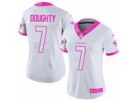 Women Nike Miami Dolphins #7 Brandon Doughty Limited White-Pink Rush Fashion NFL Jersey