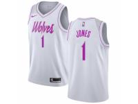 Women Nike Minnesota Timberwolves #1 Tyus Jones White  Jersey - Earned Edition