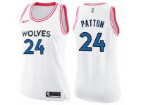 Women Nike Minnesota Timberwolves #24 Justin Patton Swingman White/Pink Fashion NBA Jersey