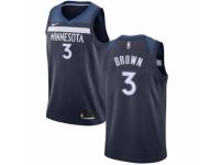 Women Nike Minnesota Timberwolves #3 Anthony Brown  Navy Blue Road NBA Jersey - Icon Edition