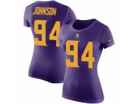 Women Nike Minnesota Vikings #94 Jaleel Johnson Purple Rush Pride Name & Number T-Shirt