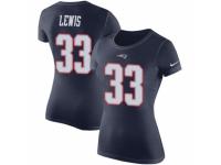Women Nike New England Patriots #33 Dion Lewis Navy Blue Rush Pride Name & Number T-Shirt