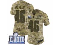 Women Nike New England Patriots #46 James Develin Limited Camo 2018 Salute to Service Super Bowl LIII Bound NFL Jersey