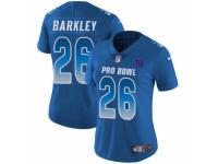 Women Nike New York Giants #26 Saquon Barkley Limited Royal Blue NFC 2019 Pro Bowl NFL Jersey