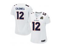 Women Nike NFL Denver Broncos #12 Andre Caldwell Super Bowl 50 Game White Jersey