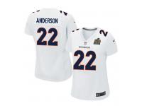 Women Nike NFL Denver Broncos #22 C.J. Anderson Super Bowl 50 Game White Jersey