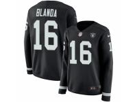 Women Nike Oakland Raiders #16 George Blanda Limited Black Therma Long Sleeve NFL Jersey