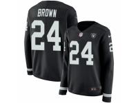 Women Nike Oakland Raiders #24 Willie Brown Limited Black Therma Long Sleeve NFL Jersey