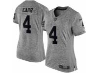 Women Nike Oakland Raiders #4 Derek Carr Gray Stitched NFL Limited Gridiron Gray Jersey