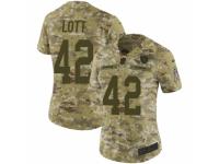 Women Nike Oakland Raiders #42 Ronnie Lott Limited Camo 2018 Salute to Service NFL Jersey