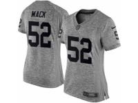 Women Nike Oakland Raiders #52 Khalil Mack Gray Stitched NFL Limited Gridiron Gray Jersey