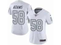 Women Nike Oakland Raiders #58 Tyrell Adams Limited White Rush Vapor Untouchable NFL Jersey