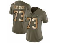 Women Nike Oakland Raiders #73 Marshall Newhouse Limited Olive/Gold 2017 Salute to Service NFL Jersey