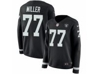 Women Nike Oakland Raiders #77 Kolton Miller Limited Black Therma Long Sleeve NFL Jersey