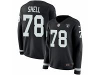 Women Nike Oakland Raiders #78 Art Shell Limited Black Therma Long Sleeve NFL Jersey