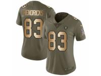 Women Nike Oakland Raiders #83 Ted Hendricks Limited Olive/Gold 2017 Salute to Service NFL Jersey