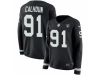 Women Nike Oakland Raiders #91 Shilique Calhoun Limited Black Therma Long Sleeve NFL Jersey
