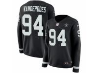 Women Nike Oakland Raiders #94 Eddie Vanderdoes Limited Black Therma Long Sleeve NFL Jersey