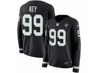 Women Nike Oakland Raiders #99 Arden Key Limited Black Therma Long Sleeve NFL Jersey