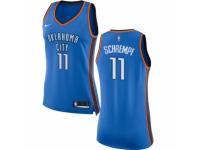 Women Nike Oklahoma City Thunder #11 Detlef Schrempf  Royal Blue Road NBA Jersey - Icon Edition