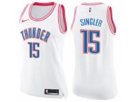 Women Nike Oklahoma City Thunder #15 Kyle Singler Swingman White/Pink Fashion NBA Jersey