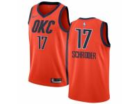 Women Nike Oklahoma City Thunder #17 Dennis Schroder Orange  Jersey - Earned Edition