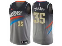 Women Nike Oklahoma City Thunder #35 Kevin Durant  Gray NBA Jersey - City Edition