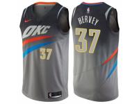 Women Nike Oklahoma City Thunder #37 Kevin Hervey  Gray NBA Jersey - City Edition