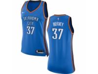 Women Nike Oklahoma City Thunder #37 Kevin Hervey  Royal Blue NBA Jersey - Icon Edition