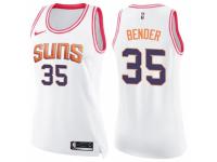 Women Nike Phoenix Suns #35 Dragan Bender Swingman White/Pink Fashion NBA Jersey