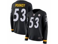 Women Nike Pittsburgh Steelers #53 Maurkice Pouncey Limited Black Therma Long Sleeve NFL Jersey