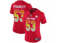 Women Nike Pittsburgh Steelers #53 Maurkice Pouncey Limited Red AFC 2019 Pro Bowl NFL Jersey